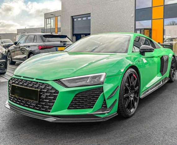 Накладка на передній бампер Lip V2 (2023-2025, Карбон) для Ауди R8 2015- рр | Зображення 3