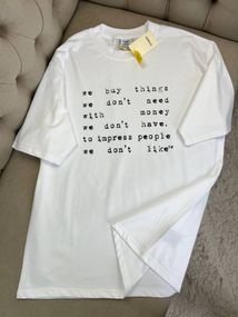 Футболка Vetements We Buy Things чоловіча біла бавовна оверсайз f723