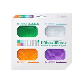 Набір унісекс-стимуляторів Tenga UNI Variety Pack (4 шт), лубрикант у комплекті