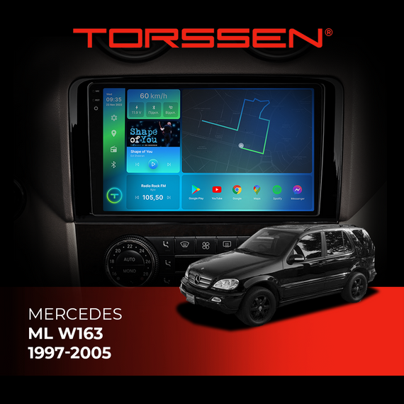 Штатна магнітола Torssen 2K Mercedes ML W163 1997-2005 F9432 4G Carplay DSP