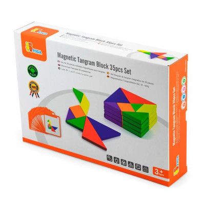 Ігровий набір Viga Toys Магнітний танграм для дошок 35 елементів (50643FSC) | Зображення 1
