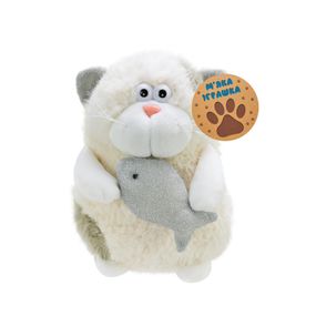 Дитяча м'яка іграшка "Кумедний кіт" C6302 з рибкою, розмір 20 см