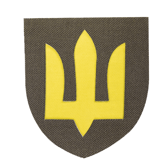 Шеврон Camotec ЗСУ Сухопутні війська (7*8) Олива/Жовтий (9059)