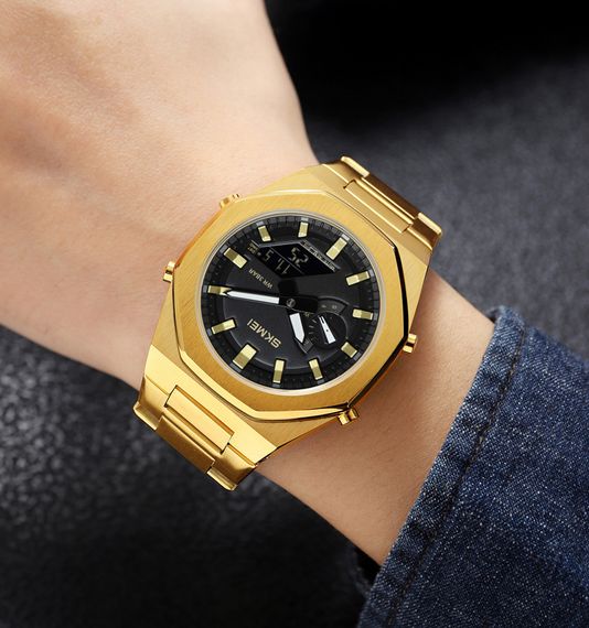 Чоловічий годинник Skmei 1816GDBK Gold-Black | Зображення 2