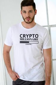Футболка чоловіча із принтом "CRYPTO Millionaire" біла