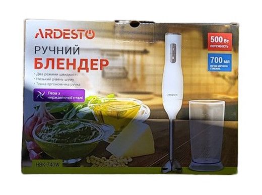Занурювальний блендер Ardesto HBK-740W ручний подрібнювач 500 Вт | Зображення 5