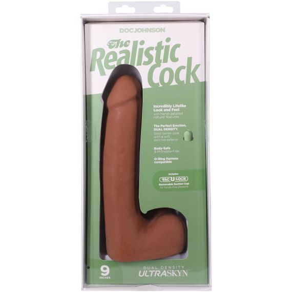 Фалоімітатор Doc Johnson The Realistic Cock ULTRASKYN - 9 Inch with Balls Caramel Sex Aura | Зображення 9