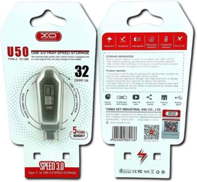 Флеш-пам'ять XO U50 USB Type-C 3.0 128Gb стальной (MAW-44129_685)