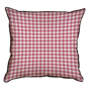 Подушка с мешковины Розовая клетка 45x45 см (45PHB_SWE005_WH)