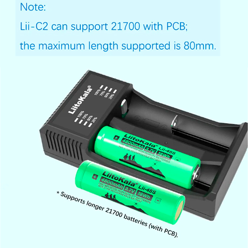 Универсальная зарядка для аккумуляторов LiitoKala Lii-C2, 2x21700, 26650, 18350, 16340, 18500 | Зображення 4