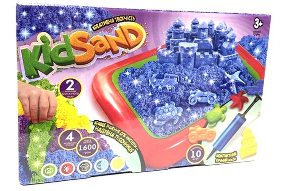 Набір з кінетичним піском KS-02-01U "KidSand" 1600 гр. + пісочниця DANKO | Зображення 2