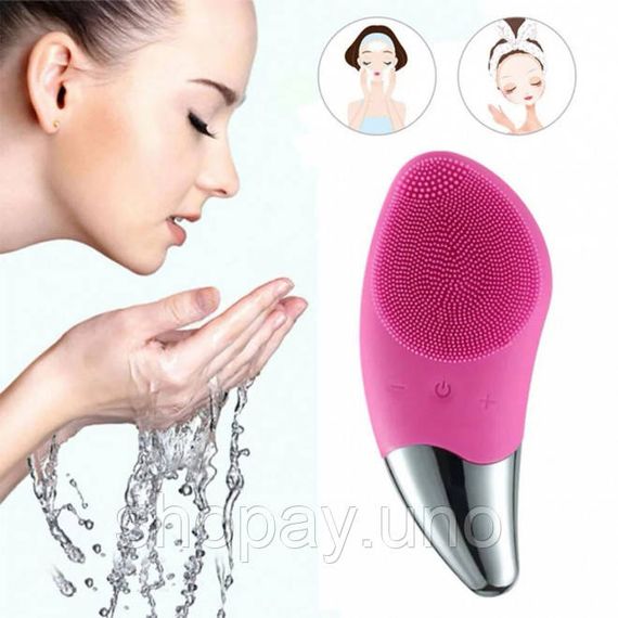 Электрическая силиконовая щетка Sonic Facial Brush Вибро - щеточка массажер для очищения кожи лица и тела | Зображення 1