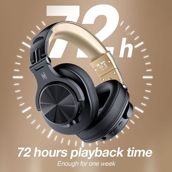 Гарнітура OneOdio Fusion A70, Bluetooth+3,5мм/6,35мм, Black Gold | Зображення 1