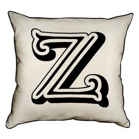 Подушка з мішковини Letter Z 45x45 см (45PHB_ABC051_WH)