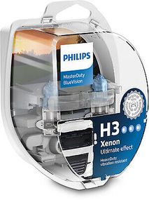 13336MDBVS2 (PHILIPS) H3 MasterDuty BlueVision 24V 70W PK22s Set 2 pc.