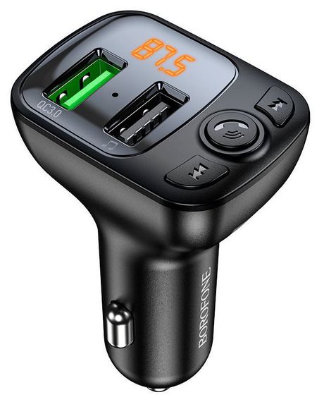 FM трансмиттер модулятор BOROFONE BC41 Eminency Автомобильное зарядное устройство QC3.0 Bluetooth Черный