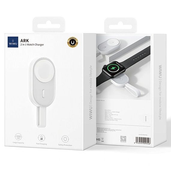Портативний ЗП Power Bank WIWU Wi-M20 For Apple Watch 1200 mAh White | Зображення 4