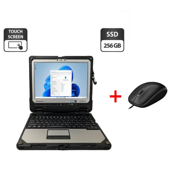 Захищений  нетбук-трансформер Б-клас Panasonic Toughbook CF-33 / 12.5" (2160x1440) IPS Touch / Intel Core i7-7600U (2 (4) ядра по 2.8 - 3.9 GHz) / 16 GB DDR3 / 256 GB SSD / Intel HD Graphics 620 / WebCam / GPS / Два АКБ б/в + Подарунок Дротова миша / USB