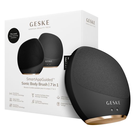 Ультразвуковая щетка для тела и интенсивный пилинг GESKE Sonic Body Brush&Intensive Exfoliator 7в1 starlight, Серый