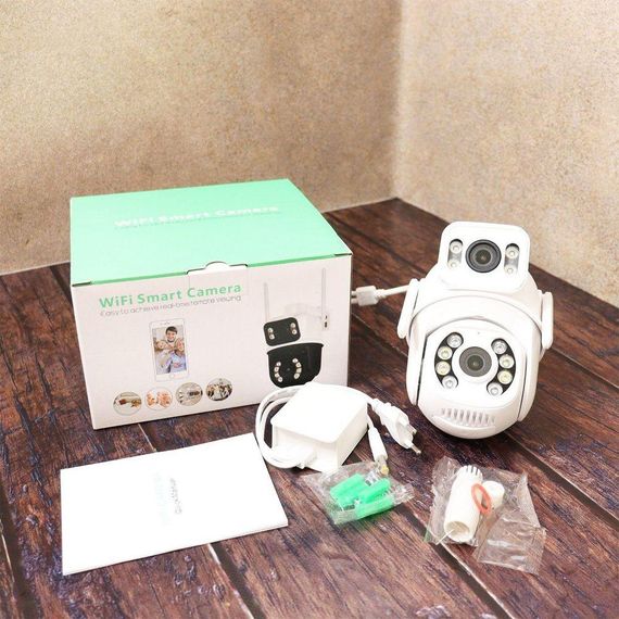 Вулична Wi-Fi камера відеоспостереження 8Мп, з двома об'єктивами, Dual IP Camera / Охоронна відеокамера / Поворотна камера | Зображення 9