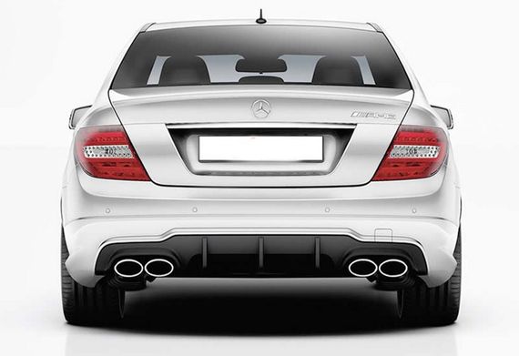 Задній дифузор DPT (2011-2014, для AMG SD, чорний глянець) для Mercedes C-class W204 рр | Зображення 1