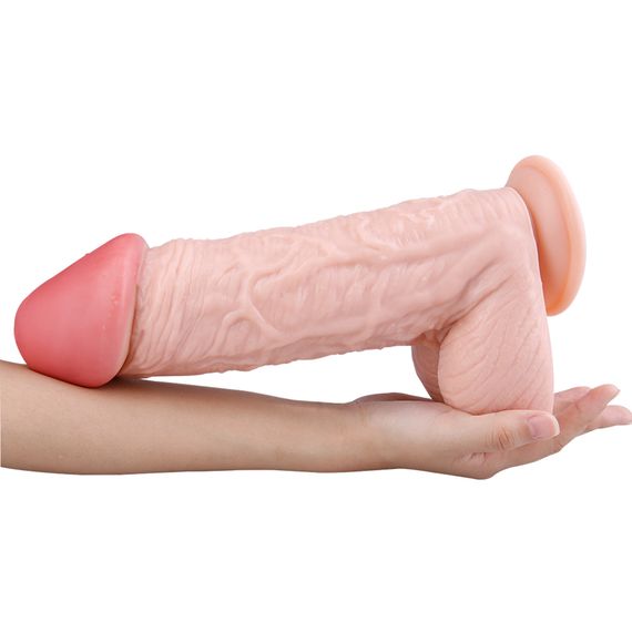 Реалистичный фаллоимитатор с анатомической текстурой  Titan Flesh XXL 28.5*8 см | Зображення 2