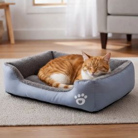 Лежанка - пуф для котів та собак сірий S(40*25)