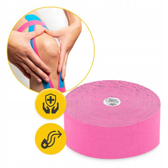 Стрічка кінезіологічна (кінезіо тейп) 4FIZJO 5 см x 31 м Sky Pink (P-5905973405553) | Зображення 6