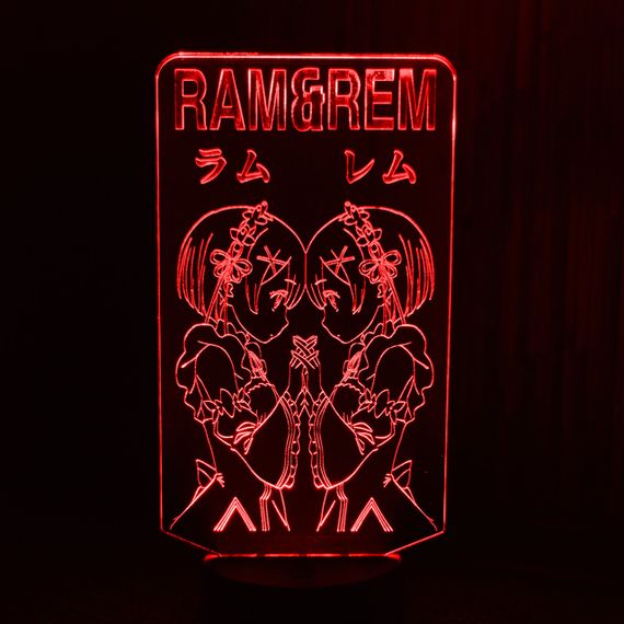 Акриловый светильник-ночник Рэм и Рам 3 красный tty-n001383