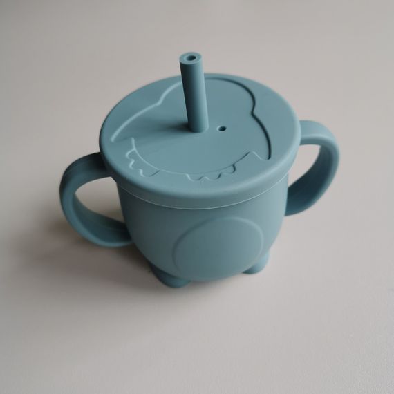 Поїльник дитячий із трубочкою силіконовий Smoky blue