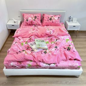 Комплект постельного белья “LT”,Поликотон,Розовый,Семейный, 0109