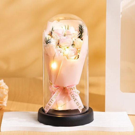 Букет в колбі з LED підсвіткою та мильними трояндами XPRO KR-03 (45029-KR-03_214) | Зображення 3