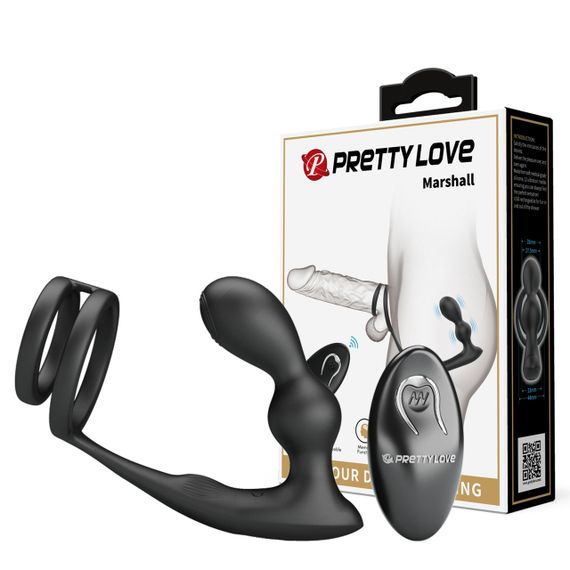 Ерекційне кільце з анальною пробкою - Pretty Love Marshal Penis Sleeve Sex Aura