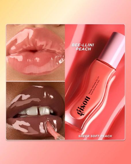 Масло для губ Gisou honey infused lip oil - Bee-Llini Peach (8 ml) | Зображення 2