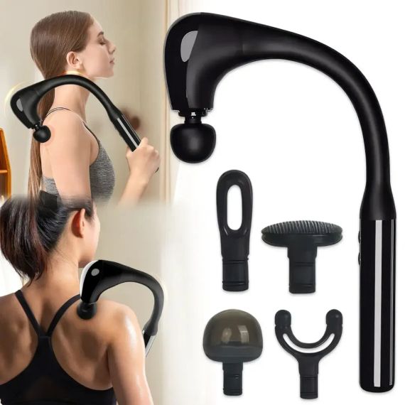 Выгнутый перкуссионный массажер для самостоятельного массажа тела и мышц JA-G4 ударный массажер | Зображення 2