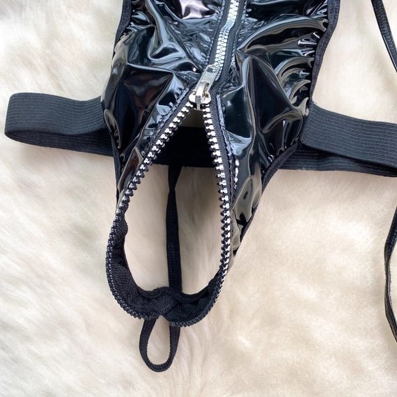 Лаковый боди с поводком "Subordination", размер M sexstyle | Зображення 10