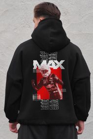 Оверсайз худі толстовка на флісі з капюшоном та принтом Without Max Black