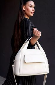 Жіноча спортивна cумка Sambag Vogue BKS молочна 37 х 25 х 16 см (90159011)