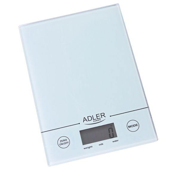 Ваги кухонні електронні Adler AD 3138 білі до 5 кг зі скляною платформою