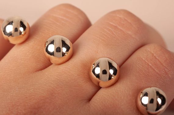 Кольцо из желтого золота на три пальца 21.5 | Зображення 3