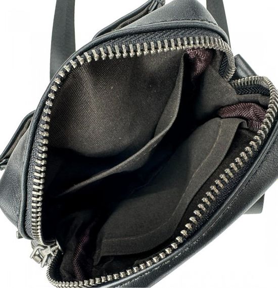 Чоловіча сумка з натуральної шкіри Tiding Bag  чорна | Зображення 2