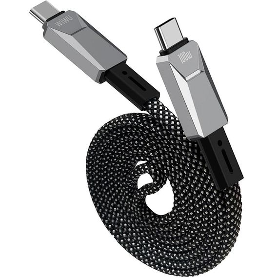Дата кабель WIWU C078 Type-C to Type-C 100W (1m) Silver | Зображення 1