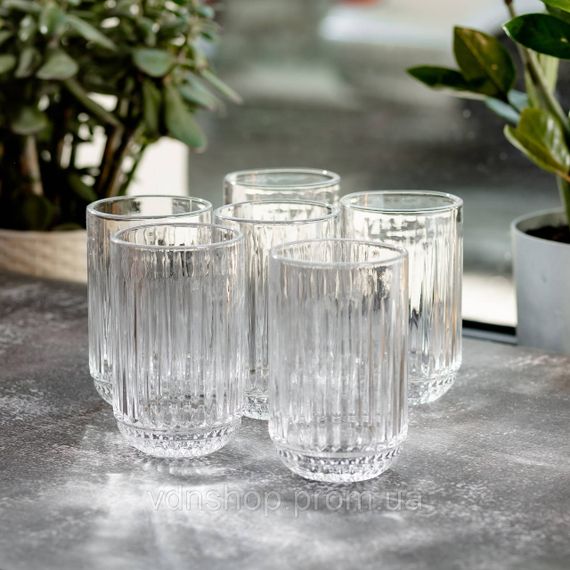 Набір склянок з товстого скла 6 шт скляні стакани 500 мл для холодних напоїв скляні стакани 500 мл HP-YH-37 | Зображення 3