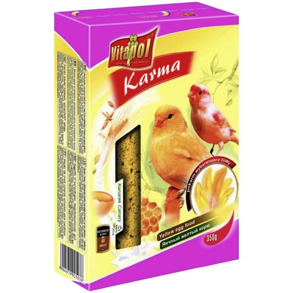 Корм для канарок жовтого кольору Vitapol Karma з яйцем 350 г (5904479025036)