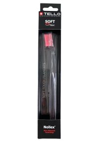 Зубна щітка Tello 4920 Soft Black, d 0.12mm, червоний