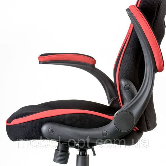 Офісне крісло - геймерське крісло Prime black - red екокожа | Зображення 4