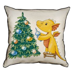 Подушка з мішковини Веселих свят! 45x45 см (45PHB_23NG020)