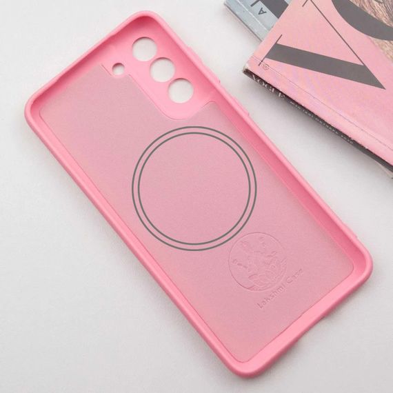Чехол Silicone Cover Lakshmi Full Camera (AA) with MagFit для Samsung Galaxy S21 FE Розовый / Light pink | Зображення 2