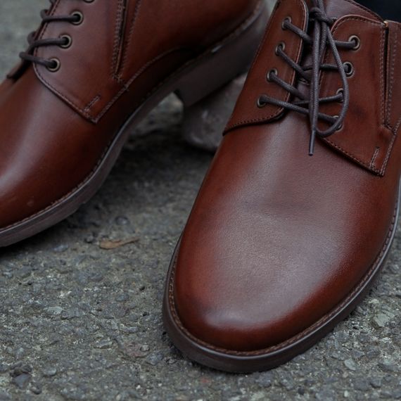 Коричневі шкіряні туфлі Pan 40 розмір | Зображення 4