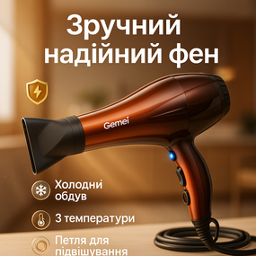 Фен-стайлер для сушіння волосся, Функціональний професійний фен, Фен для волосся з холодним обдуванням LH-88